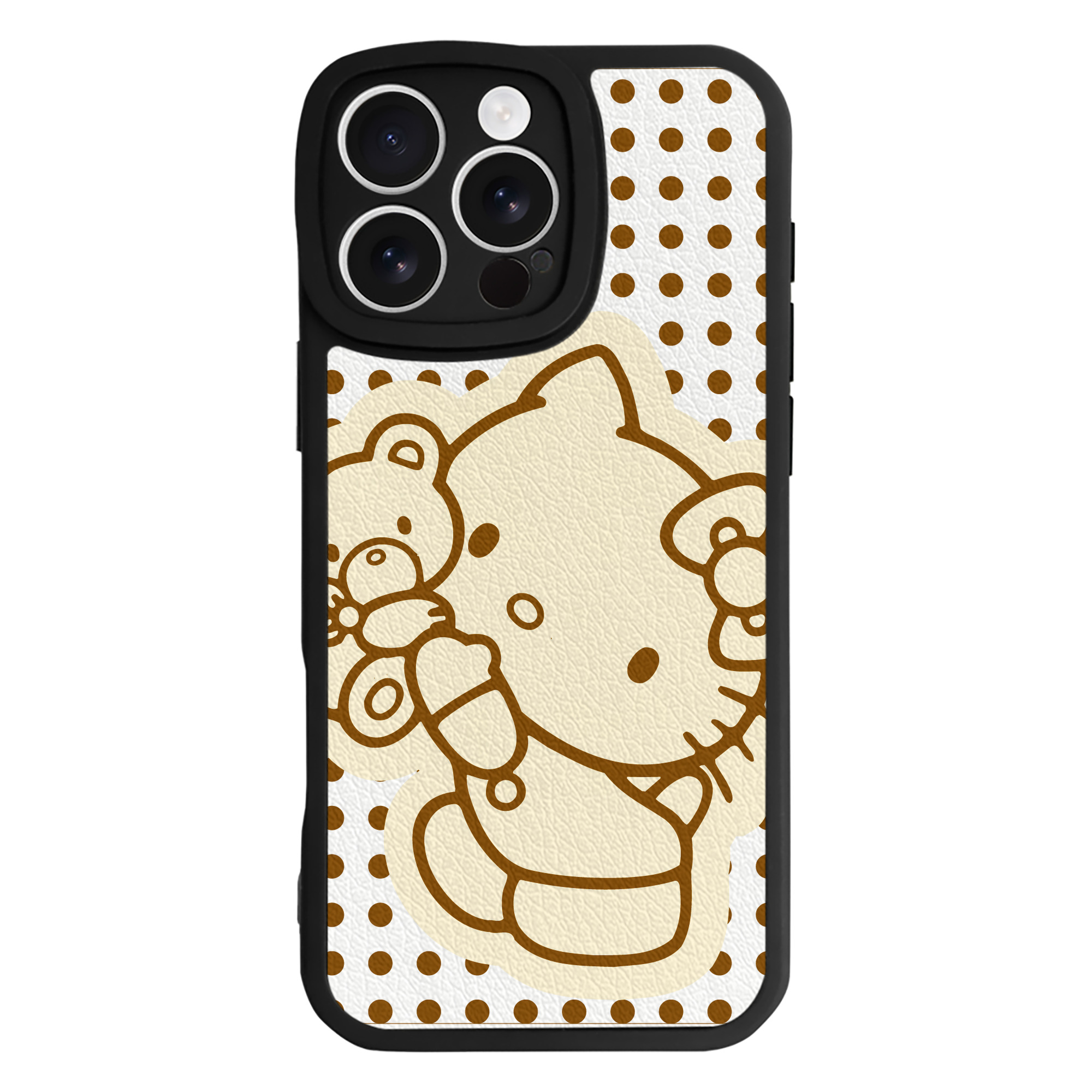 （画像用） Hello Kitty ハローキティ 【iPhone 16シリーズ対応】シリコンスマホケース（レザー調） 材質：シリコン